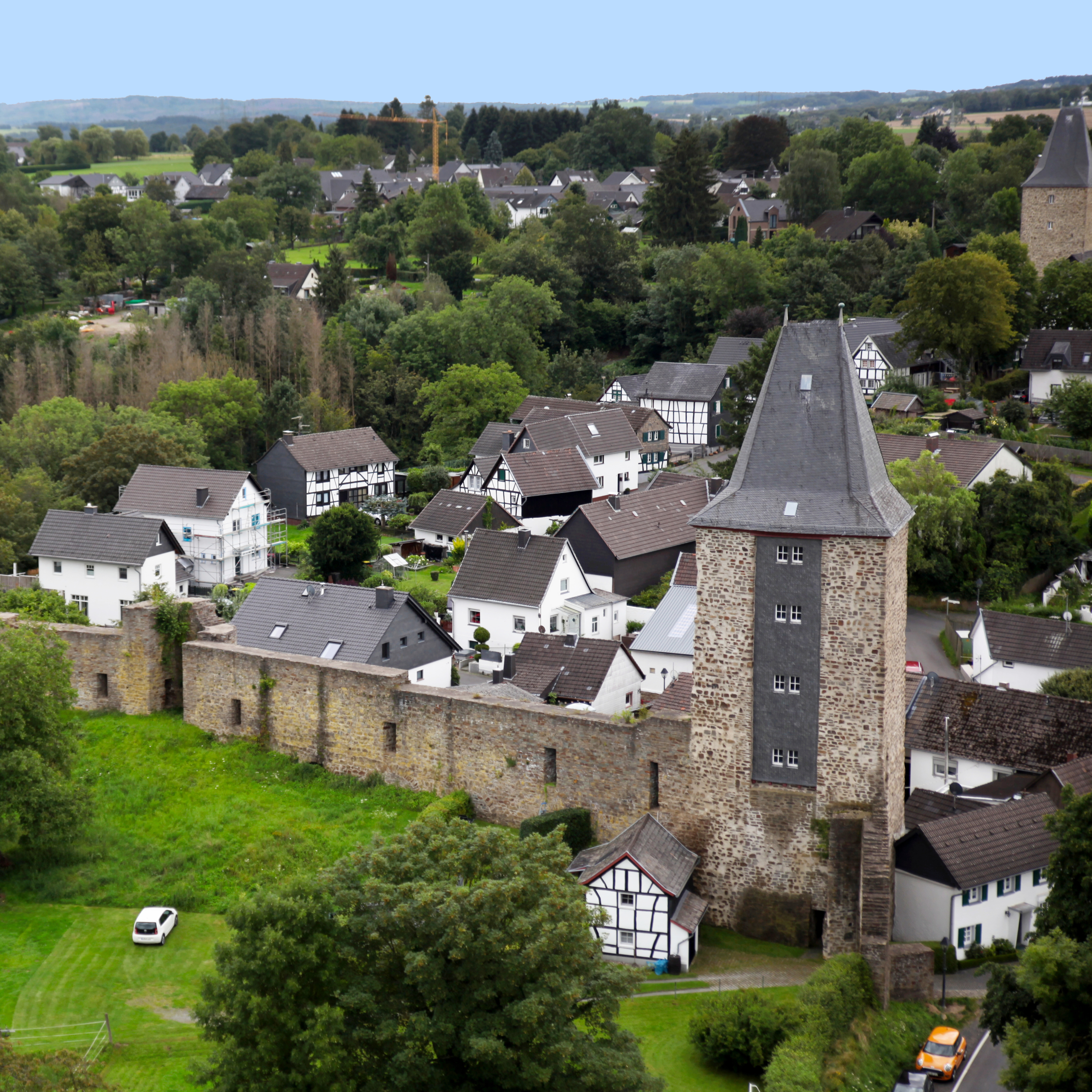 Stadt Blankenberg/Hennef aus der Vogelperspektive
