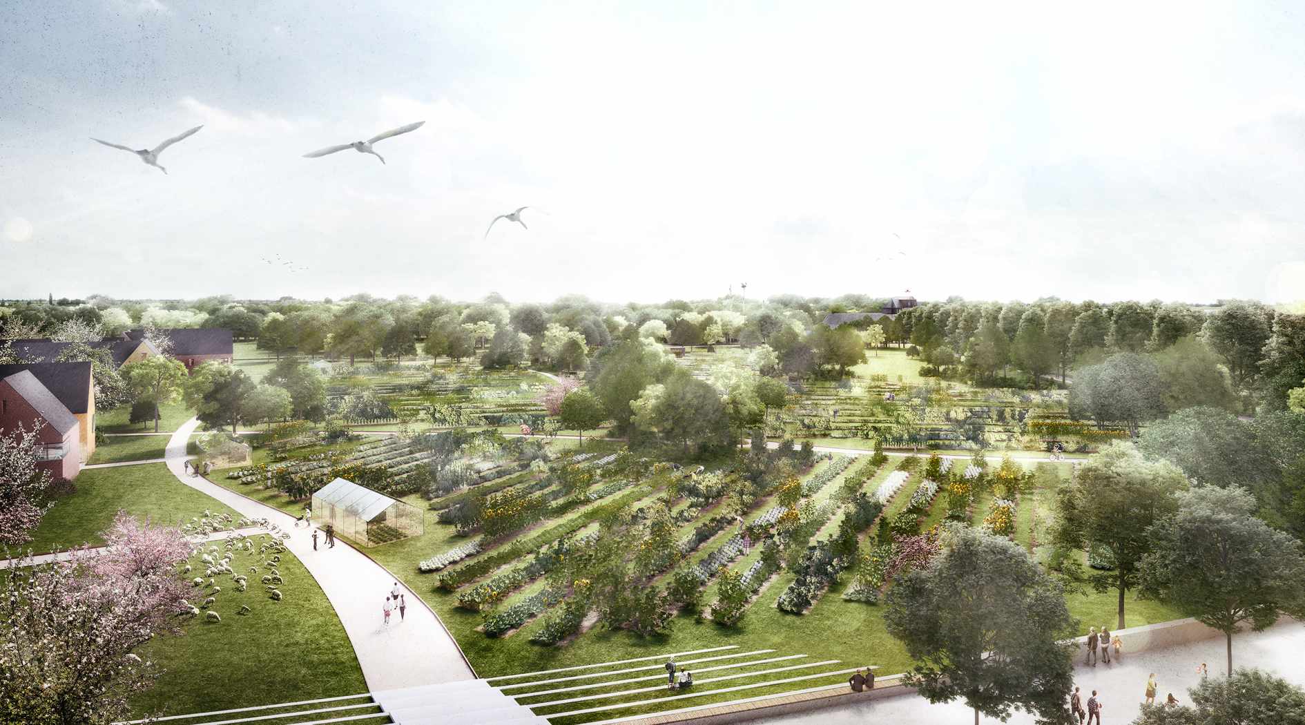 Anerkennung_Wettbewerb_Tuernich_Rendering Barbara Schmitz und Markus Sandner mit Ferngläsern